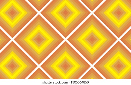 Yellow and brown diamonds, squares, geometry, vector, geometric background, abstraction, texture, print for fabric, pattern.