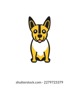 a yellow brown dog vector drawing illustration art 