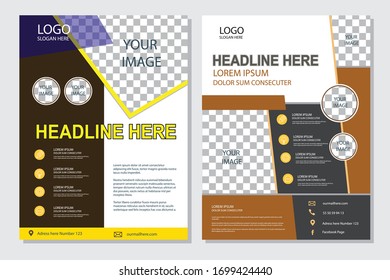 yellow and brown elegant flyer design template