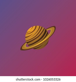 yellow and brown fantasy color planet. cool cosmic planet for game design, web design with space, science, space and fantasy theme. planet illustration. planet in universe 