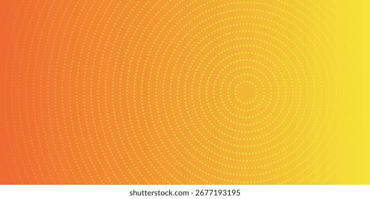 Fundo abstrato gradiente amarelo e marrom com um design minimalista. Um plano de fundo com um desenho pontilhado amarelo circular. Padrão geométrico moderno e futurista.