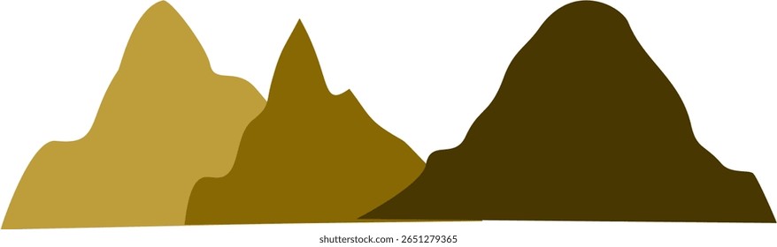 Yellow Brown Mountain Hiking Adventure Scene
