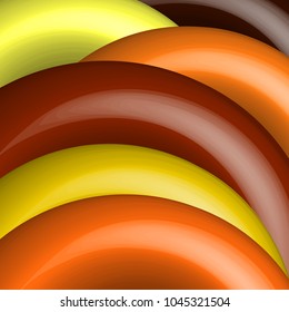 Yellow, brown and orange abstract vector 3d background