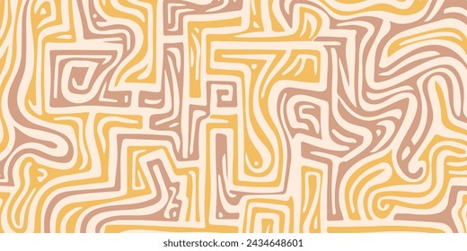 Yellow and Brown Pattern on White Background