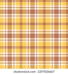 Yellow and brown plaid tartan checkered autumn gingham seamless pattern. For fabric, textile and plaid shirts.