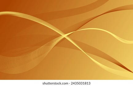 yellow brown soft lines wave curves with smooth gradient abstract background