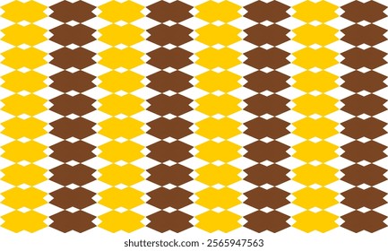 yellow and brown two tone, seamless geometric pattern with diamond vertical strip pattern repeat and seamless style replete image design for fabric printing or vintage theme wallpaper 