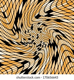 Yellow brown vector wavy abstract mosaic background