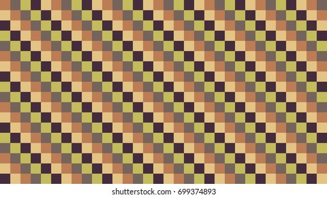 Yellow, Brown, Violet Vector Vintage Checker Pattern for Background