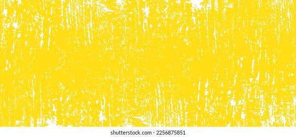 Yellow brush background. Yellow ink splash on backdrop. Brush stroke background for wallpaper, paint splatter template, dirt banner, watercolor design, dirty texture. Trendy brush background, vector