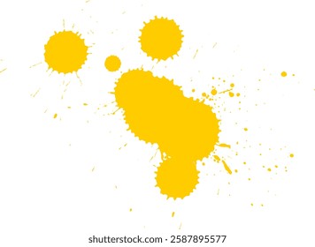yellow brush dropped splatter splash grunge graphic element artistic