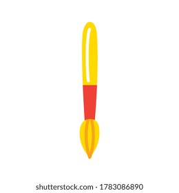 icono de pincel amarillo aislado. de estilo sencillo y plano. ilustración vectorial