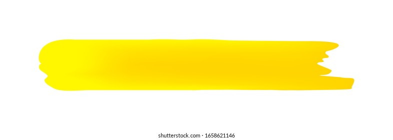 yellow brush marks isolated on white, brushstroke yellow for watercolor paint idea, yellow stripe brush and stain, stroke brush paint stripe yellow color, acrylic art painted soft, watercolor brush