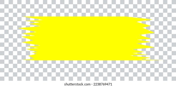 Yellow Brush on Transparent Background. Vector Illustration.