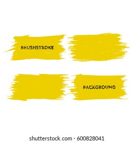 yellow brush stroke frame set. flat abstract background for text. design element. rectangle shape.