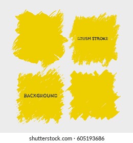 yellow brush stroke frame set.flat abstract background for text. design element. boxes shape
