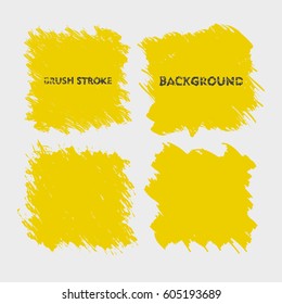 yellow brush stroke frame set.flat abstract background for text. design element. boxes shape