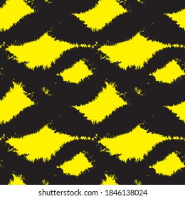 Yellow Brush stroke fur pattern design for fashion prints, homeware, graphics, backgrounds