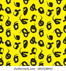 Yellow Brush stroke fur pattern design for fashion prints, homeware, graphics, backgrounds