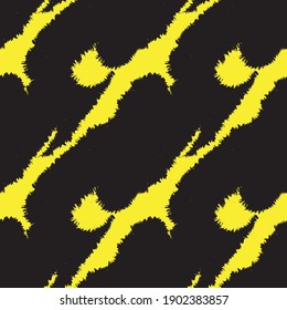 Yellow Brush stroke fur pattern design for fashion prints, homeware, graphics, backgrounds