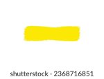Yellow brush stroke isolated on white background. Brush stroke for yellow ink paint, grunge backdrop, dirt banner, watercolor design and dirty texture. Creative art concept, vector illustration