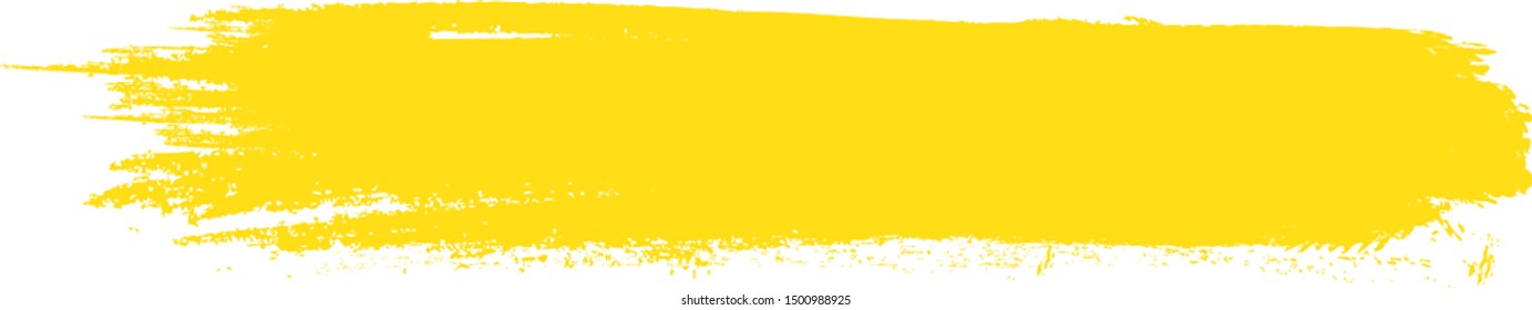 Yellow brush stroke isolated on white background. Brush stroke for yellow ink paint, grunge backdrop, dirt banner, watercolor design and dirty texture. Creative art concept. vector illustration.