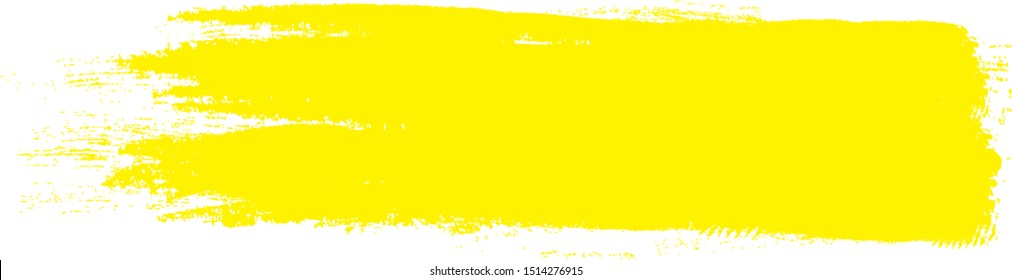 Yellow brush stroke isolated on white background. Brush stroke for yellow ink paint, grunge backdrop, dirt banner, watercolor design and dirty texture. Creative art concept. vector illustration