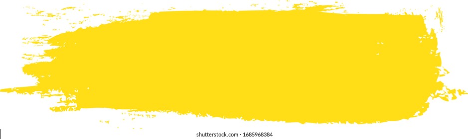Yellow brush stroke isolated on white background. Trendy brush stroke for yellow ink paint, grunge backdrop, dirt banner, watercolor design and dirty texture. Brush stroke vector illustration