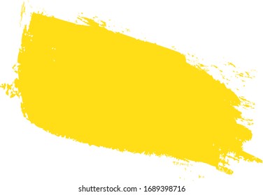 Yellow brush stroke isolated on white background. Trendy brush stroke for yellow ink paint, grunge backdrop, dirt banner, watercolor design and dirty texture. Brush stroke vector illustration
