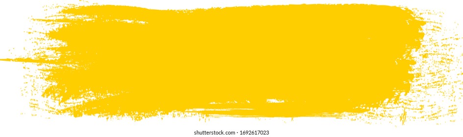 Yellow brush stroke isolated on white background. Trendy brush stroke for yellow ink paint, grunge backdrop, dirt banner, watercolor design and dirty texture. Brush stroke vector illustration