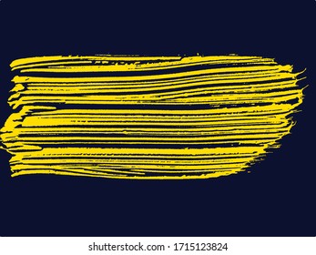 yellow brush stroke isolated on dark blue  background.Brush stroke vector illustration vector EPS 10