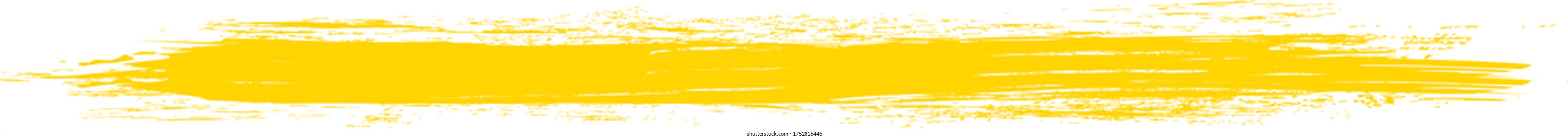 Yellow brush stroke isolated on white background. Trendy brush stroke for yellow ink paint, grunge backdrop, dirt banner, watercolor design and dirty texture. Brush stroke vector illustration