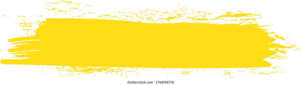 Yellow Brush Stroke Isolated On White Stock Vector (Royalty Free ...