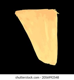 Yellow brush stroke isolated on white vector 