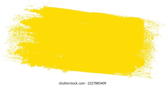 Yellow brush stroke isolated on background. Paint brush stroke vector for ink paint, grunge design element, dirt banner, watercolor design, dirty texture. Trendy brush stroke, vector illustration