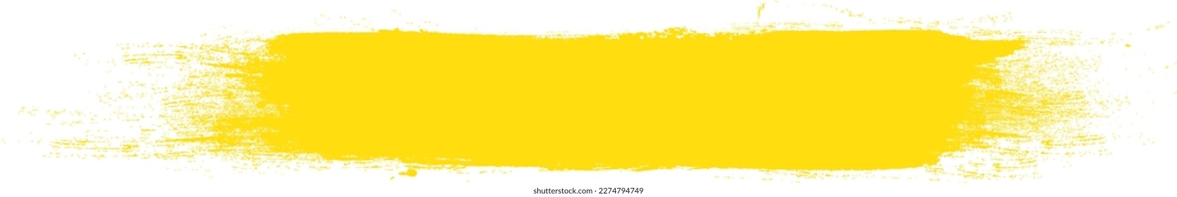 Golpe de pincel amarillo aislado en el fondo. Vector de trazo de pincel para pintura de tinta, elemento de diseño de grunge, banner de suciedad, diseño de acuarela, textura sucia. Icono de pincel de moda, ilustración vectorial