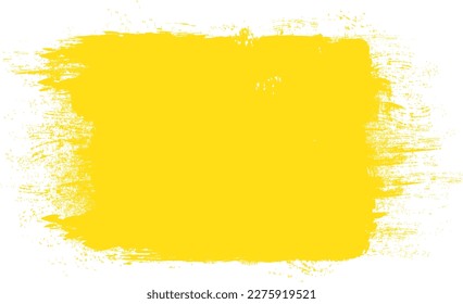 Yellow brush stroke isolated on background. Paint brush stroke vector for ink paint, grunge design element, dirt banner, watercolor design, dirty texture. Trendy brush stroke, vector illustration