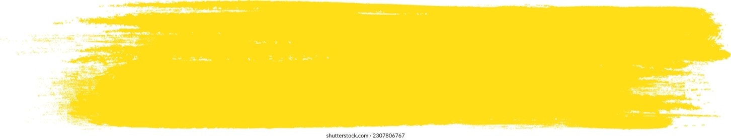 Yellow brush stroke isolated on background. Paint brush stroke vector for ink paint, grunge design element, dirt banner, watercolor design, dirty texture. Trendy brush stroke, vector illustration