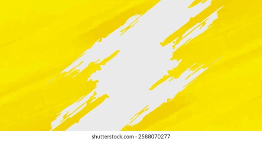 Yellow brush stroke isolated on background. Paint brush stroke vector for ink paint, grunge design element, dirt banner, watercolor design, dirty texture. Trendy brush stroke, vector illustration