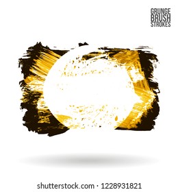 Yellow brush stroke and texture. Grunge vector abstract hand - painted element. Underline and border design.