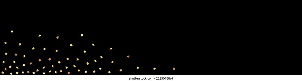Yellow Brush Vector Black Panoramic Background. Luxurious Dust Bright Illustration. Glitter Isolated Wallpaper. Swirl Paper Card.