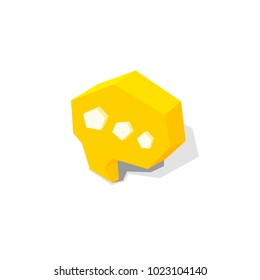 Yellow bubble chat message, vector icon isolated on white background, pictogram in flat isometric cartoon low poly style