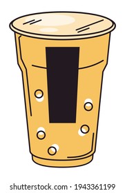 yellow bubble milk asian tea