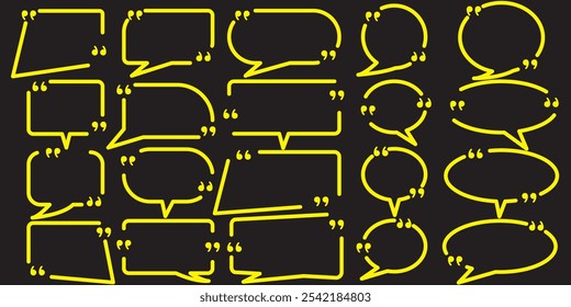 coleção de vetores de fala de bolhas amarelas em um plano de fundo