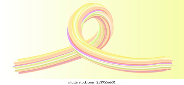 Ilustración de salpicadura aislada 3D de onda Abstractas de caramelo amarillo o crema