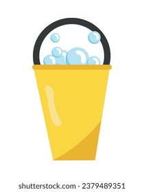 yellow bucket illustration vector isolated
