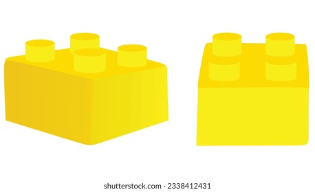 Yellow building block. vector illustration