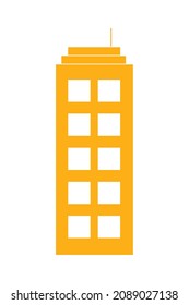 yellow building icon on white background