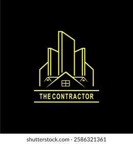 yellow building logo vector image suitable for logo design for contractor companies, contractors, building projects, building equipment shops, project supplies, building materials, civil, banners, 