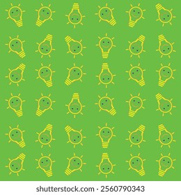 yellow bulb background design in green